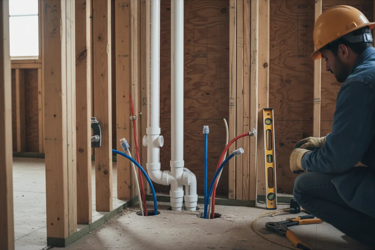 Drain and supply rough-in during Garbage Disposal Repair in Stone Ridge